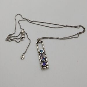 Brighton Halo Blue Crystal Long Necklace